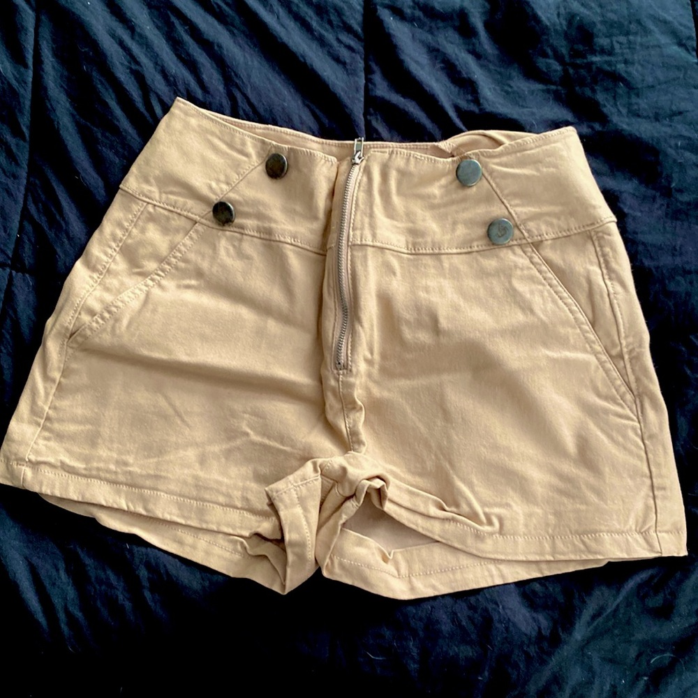Tan High Waist Shorts